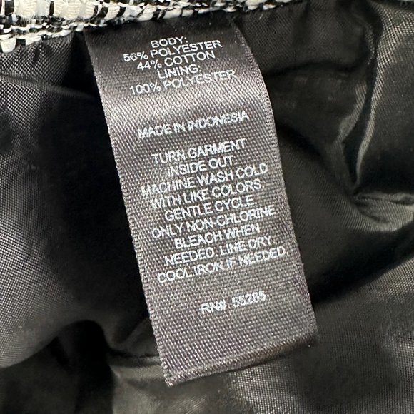 Express Knit Skirt Black & White‎ Zipper Closure Lined size 4 Cotton & Polyester - Picture 8 of 12